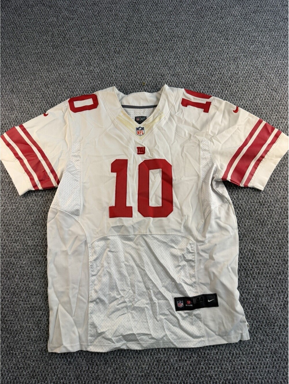 Nike Eli Manning #10 New York Giants White On Field NFL Jersey Men’s 44 L